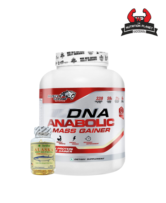 Muscle Garage DNA Anabolic Mass Gainer 3 kg with Sunline Alaska Fish Oil